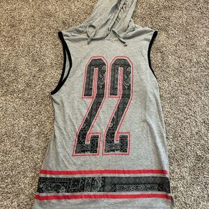 Gray Sleeveless Hoodie Overdrive Size Large